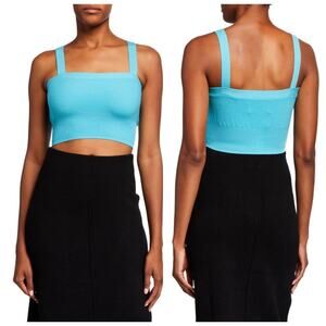 Victor Glemaud Cropped Knit Cami Top, Blue, Large